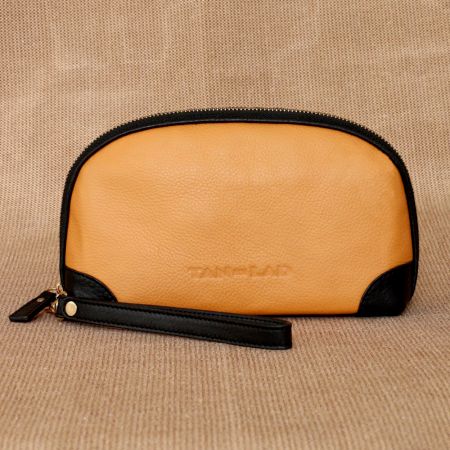 Handcrafted Peach Charcoal Clutches Leather Refined Radiant